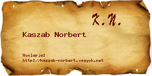 Kaszab Norbert névjegykártya